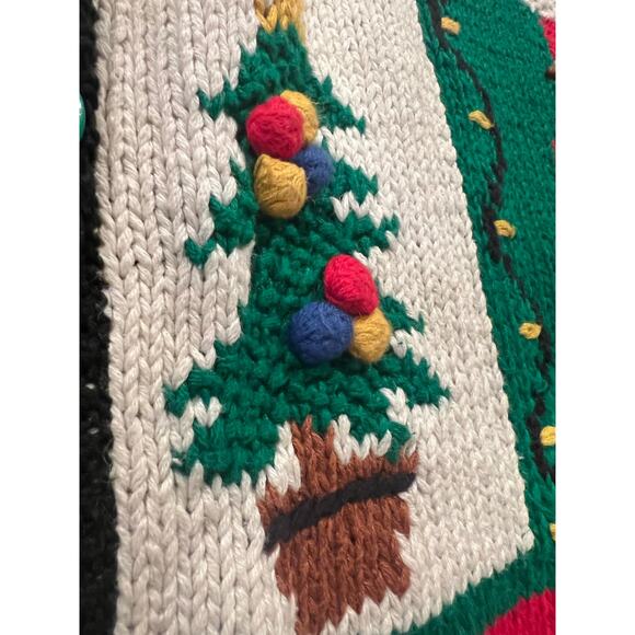 Vintage P’ Galli designs Christmas Cardigan Sweater Size Medium - Picture 2 of 7